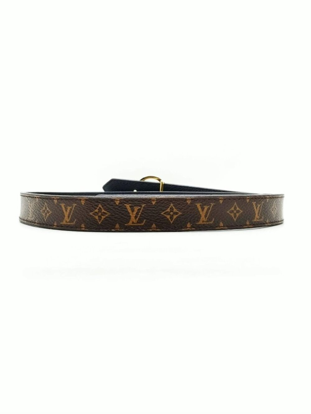 Authentic Louis Vuitton LV Circle Belt Monogram Canvas Gold Buckle Brown - Picture 4 of 10